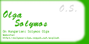 olga solymos business card